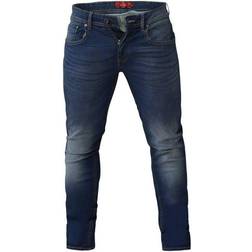 Duke Mens Ambrose Slim Fit Stretch Jeans 36l Mörkblå Stonewas
