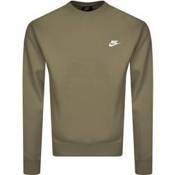 Nike Sportswear Club Fleece Crew Sweatshirt - Khaki/White