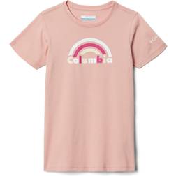 Columbia Girl's Mission Lake Short Sleeve Graphic T-shirt - Faux Pink Brand Rainbow