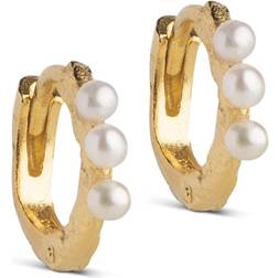 ENAMEL Copenhagen Paula Hoops Earrings 8mm - Gold/Pearls