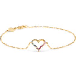 Mads Z Tender Heart Rainbow Bracelet - Gold/Multicolour