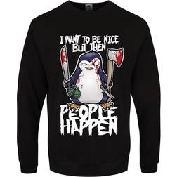 Psycho Penguin Mens Ich Möchte Ein Schöner Pullover - Schwarz