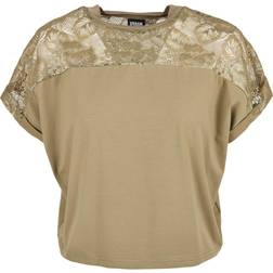 Urban Classics Short Oversized Lace Tee - Khaki