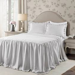 Lush Decor Ticking Bedspread Grey (203.2x152.4cm)