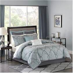 Madison Park Lavine Bed Linen Blue (259.08x228.6cm)