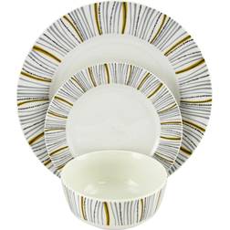 Gibson Home Classic Burst 12-Piece Dinnerware Set, Multicolor Dinner Set 12pcs