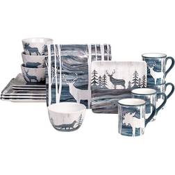 Certified International Fluidity Lodge 16Pc Dinnerware Set Multicolor Dinner Set