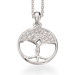 Scrouples Tree of Life Necklace - Silver/Transparent