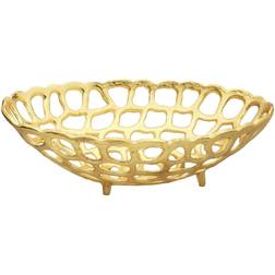 Classic Touch Oval Gold Looped Bread Basket