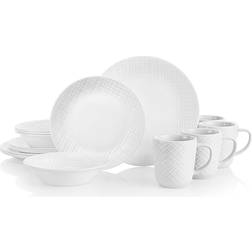 Corelle Linen Weave 16-piece Dinnerware Set, Service for 4 Dinner Set 16