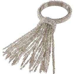 Saro Lifestyle NR602.S Beaded Spray Design Event Silver Set of 4 Napkin Ring