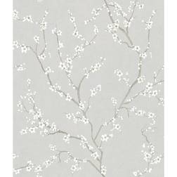 RoomMates RMK11270WP Grey Cherry Blossom Peel & Stick Wallpaper