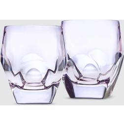 Godinger Astrid Double Old Fashion Glasses, Set Of 2 12/OZ Purple 12 oz Drink Glass