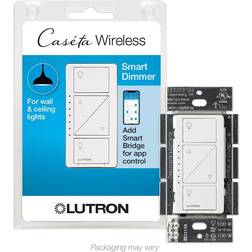 Lutron Lutron Caseta Smart Dimmer Switch, 150W LED/600W Incandescent, for Wall and Ceiling Lights, White