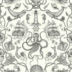 RoomMates Deep Sea Toile Peel & Stick Wallpaper, Multicolor