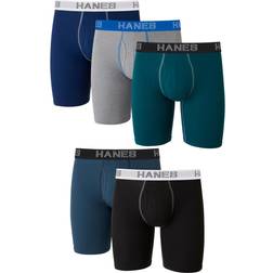 Hanes Men's 5-Pk. Ultimate Stretch Longer Leg Boxer Briefs