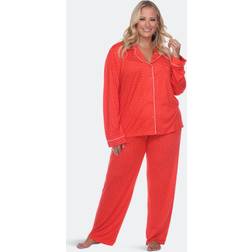 White Mark Women's Plus Pajama Set, Piece