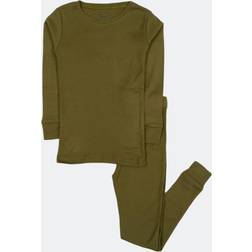 Leveret Kids Solid 2pc. Pajama Set Olive