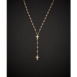 Italian Gold 14K Italian Tri-Tone Rosary Necklace