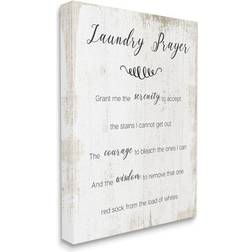 Stupell Industries Home Decor Family Laundry Room Canvas Wall Art, White, 24X30 24X30 Figurine