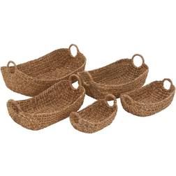 Litton Lane Brown Sea Grass Natural Storage (Set of 5)