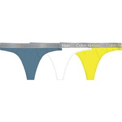 Calvin Klein Carousel Thongs 3-pack - Tapestry Teal/ White/Citrina