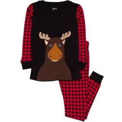 Leveret Animal Face Cotton Pajamas - Moose Face Red