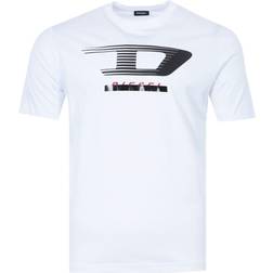 Diesel Stilfuld Trykt Bomulds T-shirt - Sort