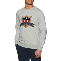 Gant Banner Shield C-neck Hoodie - Blå