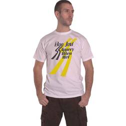 Bon Jovi Unisex T-Shirt Slippery When Wet - White