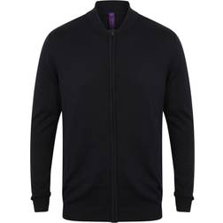 Henbury Unisex Knitted Bomber Jacket (Black)