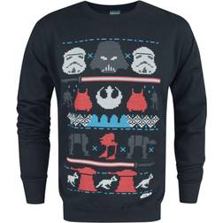 Star Wars Mens Dark Side Fair Isle Christmas Sweater (Blue)