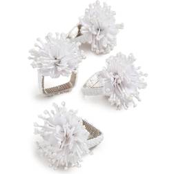 KIM SEYBERT Starburst Beaded WHITE Napkin Ring
