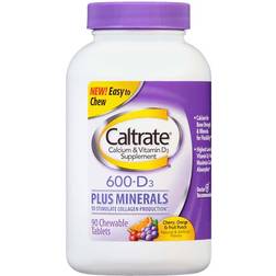 Caltrate Calcium & Vitamin D3 Plus Minerals Cherry Orange & Fruit Punch 90 Chewable Tablets