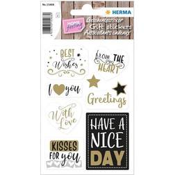 Herma Stickers HOME gift stickers best wishes gold embossed