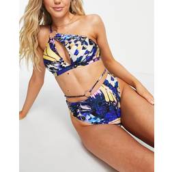 River Island High Waisted Abstract Bikini Bottoms