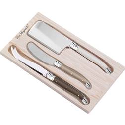 Lou Laguiole Ostebestik Pepper/Pearl/Taupe Ostekniv 3stk