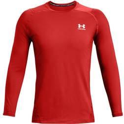 Under Armour Men's HeatGear Fitted Long Sleeve T-shirt - Radiant Red/White