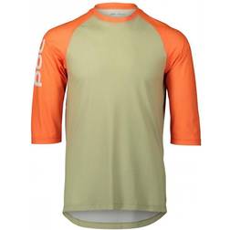 POC Cykeltrøje MTB Pure 3/4 Jersey - Prehnite Green/Zink Orange