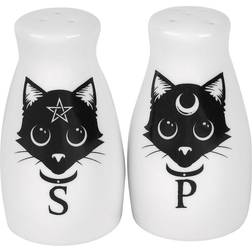 Alchemy of England Black Cats Salt Mill, Pepper Mill 3.25"