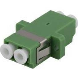 Deltaco snap-in coupler, 2xLC, APC, green