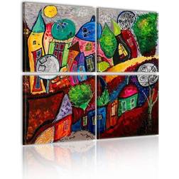 Arkiio Colourful city 90x90 Tavla