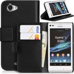 CaseOnline Wallet 2-kort til Sony Xperia L (c2105) sort