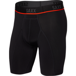 Saxx Kinetic Light Compression Mesh Long Boxer Brief - Schwarz