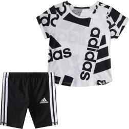 Adidas Allover Print Bike Shorts Set Clear 24M Kids