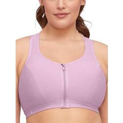 Glamorise Zip-Up Front-Close Wire-Free Sports Bra