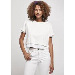 Urban Classics Full Double Layered T-shirt - Ljusgrå/Vit