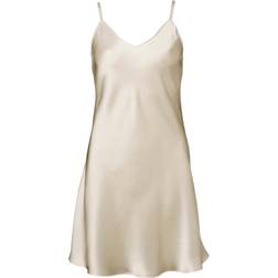 Lady Avenue Silk Satin Nightgown - Champagne Zijde