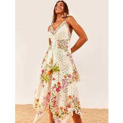Delicate Forest Scarves Midi Dress - Forest