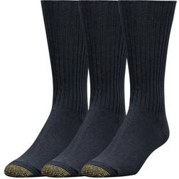 Goldtoe Men's Cotton Fluffies Crew Socks - Black